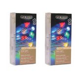 Merkloos / Sans marque Lumineo Draadverlichting lichtsnoer - 2x - zilver - 40 led lampjes - gekleurd - 195 cm - zilverdraad - timer - micro kerstverlichting
