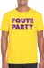 Bellatio Decorations Shoppartners Bv Geel Foute Party t-shirt met paarse glitters heren - Fout/themafeest/feest kleding XL