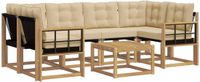 vidaXL - Buiten - bank - set - 7 - st - Wit - en - Beige