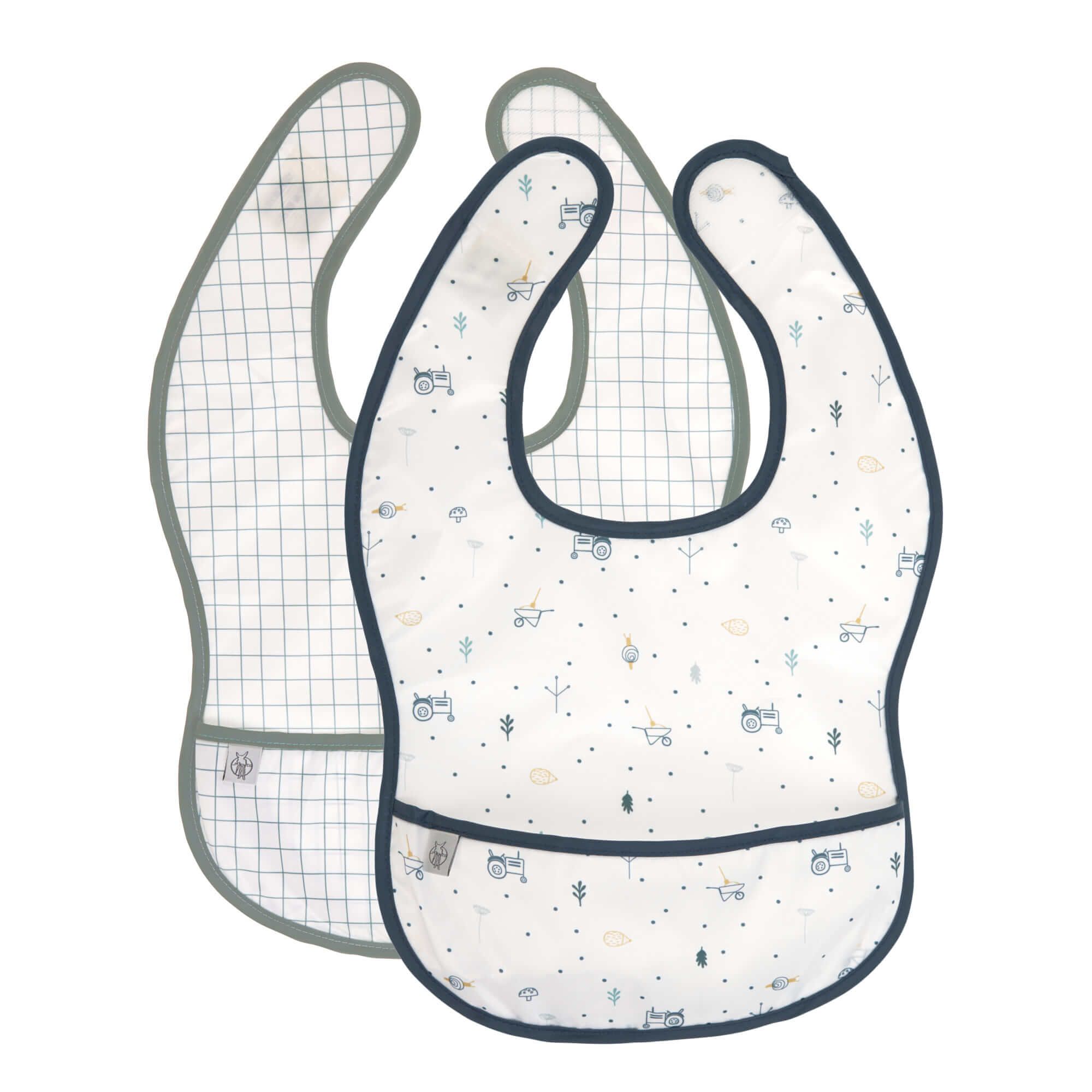 Lässig Garden Explorer Tractor Bib - Blue, 6-24 months (2-pack)