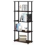 Furinno Turn Multifunctionele rek met 5 niveaus, walnoot Columbia/Zwart