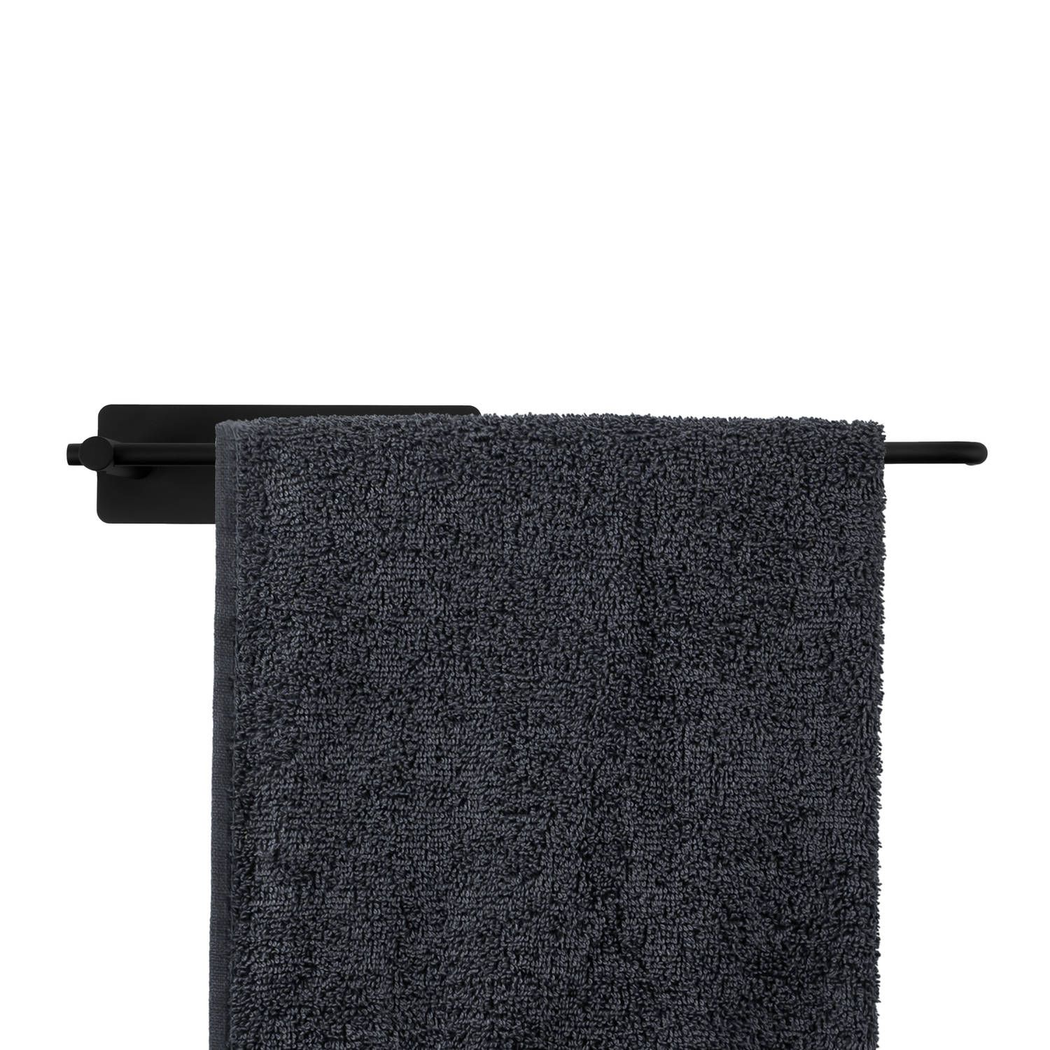 QUVIO Handdoekhouder Metaal - Zwart - 33 cm