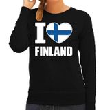 Bellatio Decorations I love Finland supporter sweater / trui zwart voor dames 2XL