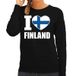 Bellatio Decorations I love Finland supporter sweater / trui zwart voor dames 2XL
