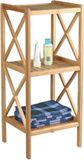 MSV Bamboe Badkamer Planchet – 3-Laags Badkamer Opbergrek voor Handdoeken en Accessoires – Badkamer Rek 36,5 cm