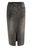 KAFFE Dames denim rok hoge taille potlood silhouet middellange lengte dames, Medium Grey Denim, 44