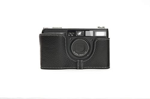 Zakao Hoesje voor Ricoh GR1S GR1V, Handgemaakte Echt Lederen Half Camera Hoesje Hoes, Zwart