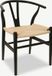 Furnicher Chaise de salle à manger - Bois Noir - Assise en rotin tressé - Avec accoudoir
