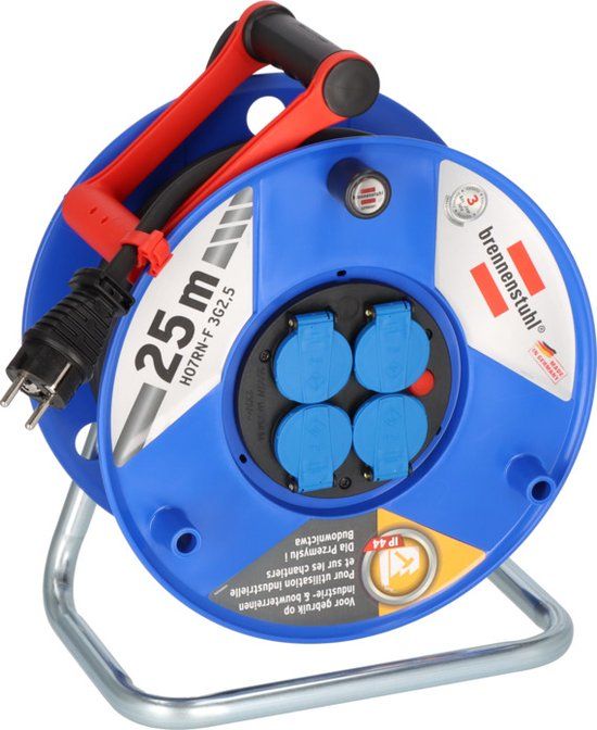 Brennenstuhl Garant IP44 kabelhaspel voor nijverheid/bouw 25m H07RN-F 3G2,5