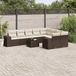 Prolenta Maison Exclusive - Tuinset voor de tuin, bestaande uit 10 delen met kussens, bruin, gemaakt van polyrotan