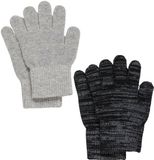 CeLaVi Kinderhandschoenen Magic Gloves met reflecterende details, 2-pack, Gestreept, Katoen, Grijs