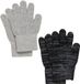 CeLaVi Kinderhandschoenen Magic Gloves met reflecterende details, 2-pack, Gestreept, Katoen, Grijs