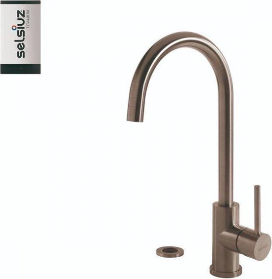 Selsiuz Push Rond Inox (RVS) met TITANIUM Single boiler - Kokend-water-kraan - 3 jaar garantie