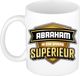 Bellatio Decorations Naam mok Abraham - wit - Superieur - keramiek - 300 ml - collega beker - cadeau