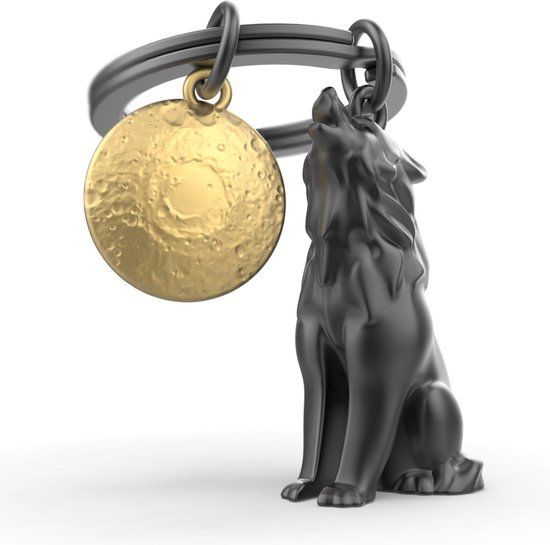 Metalmorphose Wolf Sleutelhanger Zwart