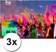 Sans marque 3 sachets poudre de couleur festival Holi vert