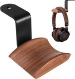 Merkloos / Sans marque BeltAvenue Holding B.V. Hoofdtelefoonhouder van Walnoot met Dubbel Gebogen Ontwerp - Compatibel met Alle Hoofdtelefoonmaten