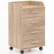 Ervesto Rolcontainer WL5.749 40x70,5x33cm Sonoma | Bureaucontainer Rolkast 4 laden | Hedendaagse ladekast met zwenkwielen | Standcontainer Kantoorcontainer Zijcontainer