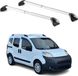 Omac Barres de toit transversales certifiées Tüv pour Peugeot Bipper 2008-2017 – Verrouillables (4 antivols) – Charge max 100 kg – Sangle inox + protection caoutchouc argent