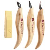 Flexcut Slim Handle Detail Knife Set KN400, set de couteaux à bois