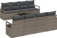 vidaXL Tuinbank Set Grijs Poly Rattan