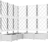 vidaXL Plantenbak - 5 stuks - Wit - 120 x 120 x 125,5 cm - Staal
