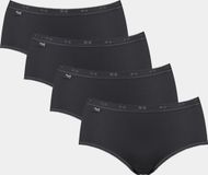 sloggi Basic+ Dames Midi slip - 4-pack - Zwart - Maat 40