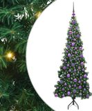 vidaXL Sapin de Noël artificiel d'angle avec 300 LED Vert 180 cm PVC et Métal