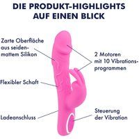 EIS Rabbit Vibrator, Siliconen, 21,5 cm, Waterdicht, Oplaadbaar