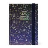 Legami - Dagkalender 2025, 12 maanden kleine fotografie, dagboek van januari 2025 tot december 2025, elastische sluiting, maandplanner januari 2026, adresboek, 9,5 x 13,5 cm, thema sterren