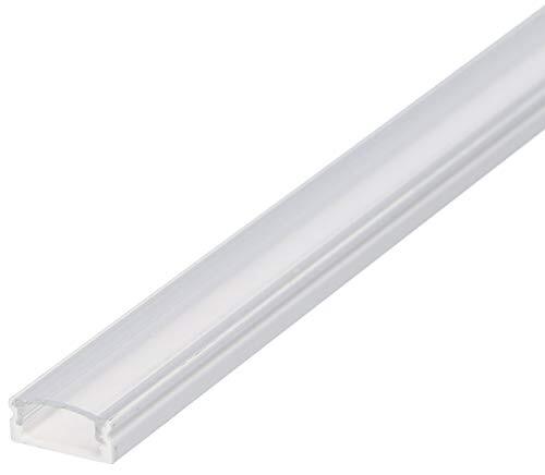 LumenTEC Set: Ledprofiel, 100 cm profiel voor ledstrips, aluminium ledprofiel LT4 + afdekking opaal (wit transparant)