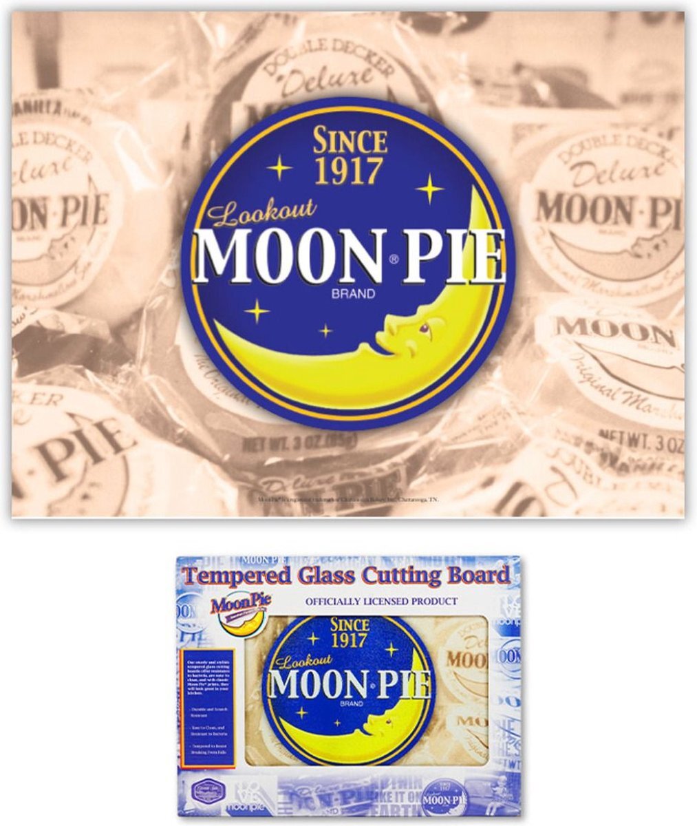 Bennies Fifties Moon Pie I Got Mooned Glazen Snijplank - 40 x 30 cm