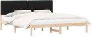 vidaXL Bedframe met Gevoerde Hoofdbord Zwart 180 x 200 cm