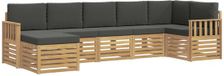 vidaXL Hoek loungeset 7-delig Acaciahout Blanc et Anthracite