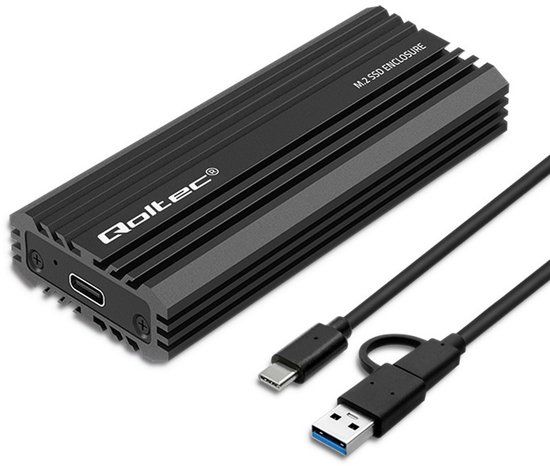 Qoltec NV2270 Serie - Opbergkast voor M.2 SSD - SATA & NVMe - USB-C - 2TB