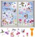 Merkloos Raamstickers Lente Zomer - 9 Vellen Zelfklevend & Herbruikbaar - Bloemen & Vogels Decoratie