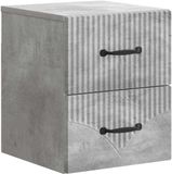 vidaXL Muurbevestigde Nachttafel met lade Betongrijs 34,5 x 33 x 40 cm