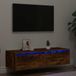 Maison Exclusive - Meuble TV avec éclairage LED, chêne fumé, 100x35,5x25 cm