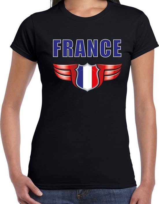 Bellatio Decorations France landen t-shirt Frankrijk zwart voor dames 2XL