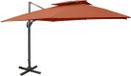 vidaXL Parasol suspendu à double toit 300x300 cm vert
