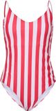 PIECES - PCBAOMI SWIMSUIT BC - Dames - Badpakken - Rood/Wit - Dierenprint - Mouwloos - V-hals - Afneembare bandjes - XL