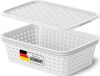 Novaliv Opbergdoos met Deksel Mini 1L Mand Wit