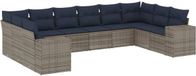vidaXL Ensemble de salon de jardin 10 pièces avec coussins, gris, polyrotin