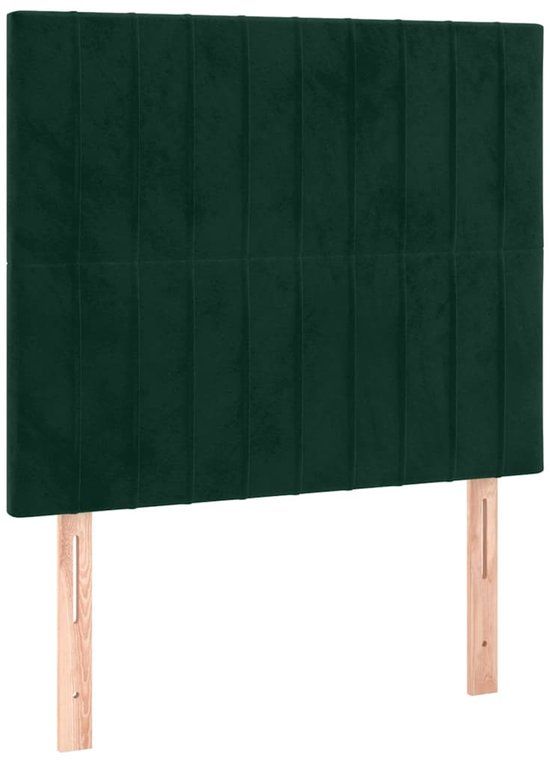 vidaXL Hoofdbord donkergroen fluweel 80x5x118/128 cm