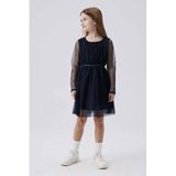 NAME IT KIDS semi-transparante jurk donkerblauw