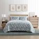 Eddie Bauer - Queen quiltset, omkeerbaar katoenen beddengoed met bijpassende shams, op wilde bloemen geïnspireerde woondecoratie met gestreepte achterkant (varentuin groen, koningin)