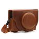 MegaGear MG1728 Ever Ready echt lederen cameratas met draagriem compatibel met Sony Cyber-Shot DSC-RX100 VII - Brown