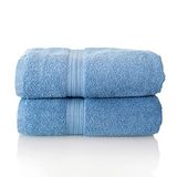 ALCLEAR comfort badstof handdoek set absorberend 100% Ökotex katoen, badstof serie in 6 kleuren en 5 maten, kleur: jeansblauw, 2x saunahanddoeken 70x200 cm