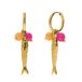 Lucardi Dames Stainless steel oorringen met hanger vis voor dames - Oorbellen - Staal - Goudkleurig