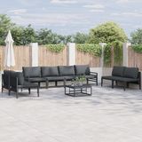 vidaXL - Tuinbank - Set - 9 - st - Zwart - Staal